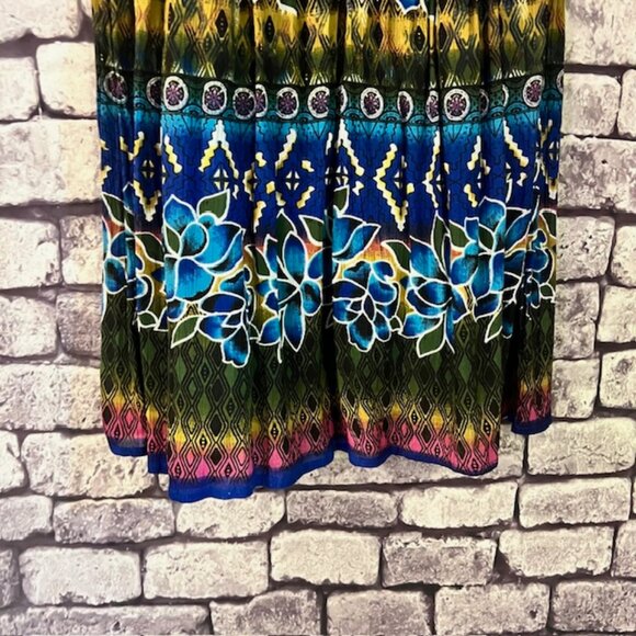 Chaudry KC Multicolored Gauzy Pleated Skirt Size M - Picture 3 of 9